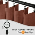 thumbnail image 5 of Faux Linen Full Blackout Curtains for Livingroom Bedroom , With Free 20 Ring Clips,2 Panels Set - Terracotta, W50 X L84, 5 of 7