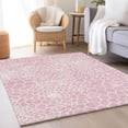 thumbnail image 3 of HomeRoots 673087 5 x 8 ft. Pink & Ivory Geometric Transitional Washable Machine Made Rectangle Area Rug with UV Protection, 3 of 6