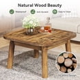 thumbnail image 5 of Finmind Solid Wood Square Coffee Table, 31.5-Inch Farmhouse Center Table with Rounded Corners, for Living Room, Office, Apartment, Small Places, Easy Assembly, Rustic Brown, 5 of 11