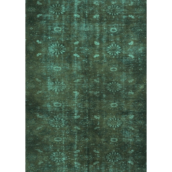 Ahgly Company Machine Washable Indoor Rectangle Persian Turquoise Blue Traditional Area Rugs, 5' x 7'