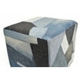 thumbnail image 2 of Home&Manor Faded Recycled Jeans Cube Pouf, 2 of 6