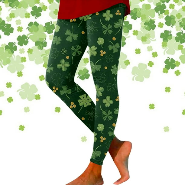 MKLEKYY Leggings deportivos push up para mujer, leggings estampados del Día de San Patricio, pantalones de yoga atléticos para entrenamiento y fitness 3901