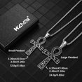 thumbnail image 3 of HZMAN Stainless Steel Large Ankh Cross Pendant Ancient Egyptian Hieroglyphic Symbol 22+2 Inch Chain (Silver-Small), 3 of 7