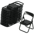 thumbnail image 2 of FRCOLOR 12pcs Miniature Dollhouse Folding Chairs Black Table Stand Mini Chair Models for Doll House Furniture 3.94"X2.56"X2.17", 2 of 10