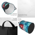 thumbnail image 2 of Balery Aurora Borealis Village Cesta de ropa redonda con asas, impermeable, independiente, para ropa, juguetes, dormitorio y familia-Small, 2 of 6