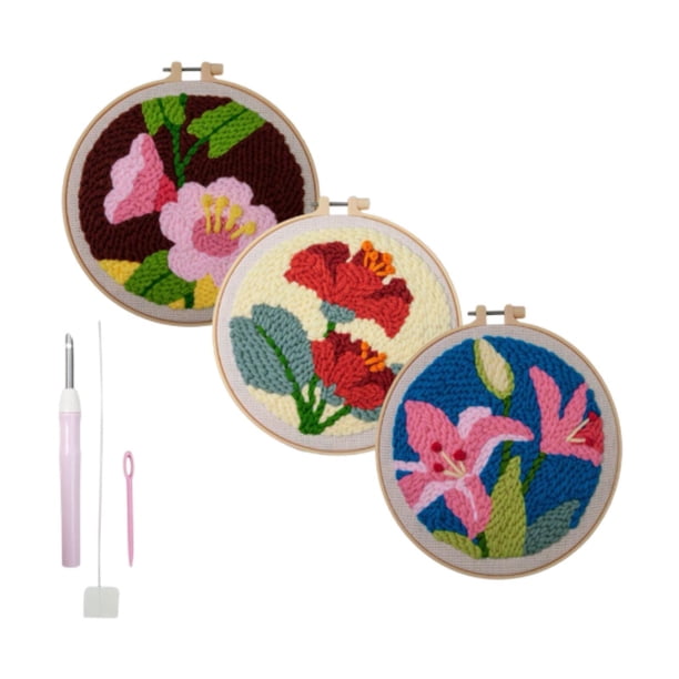 Kit para principiantes de bordado artesanal. Incluye instrucciones. Oscuro