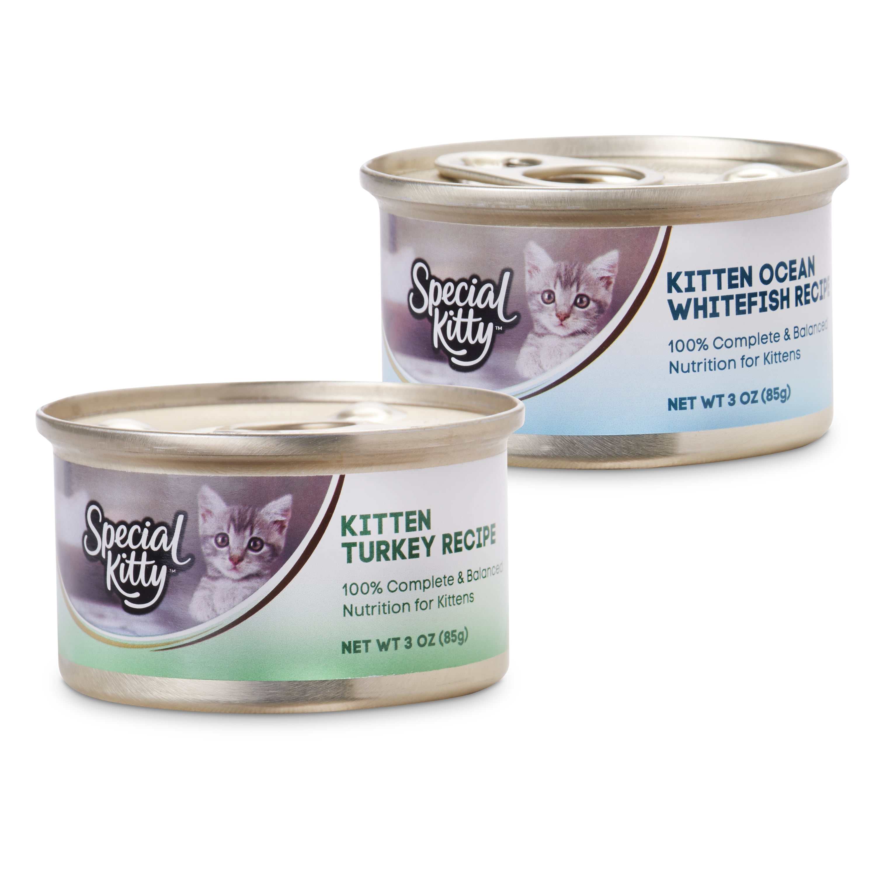 (12 Pack) Special Kitty Kitten Recipe Variety Pack, Turkey and Ocean White Fish, 3 oz. Cans