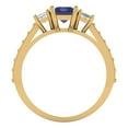 thumbnail image 4 of Clara Pucci 14K Yellow Gold 1.88ct Tanzanite Three-Stone Ring for Women, 4 of 8