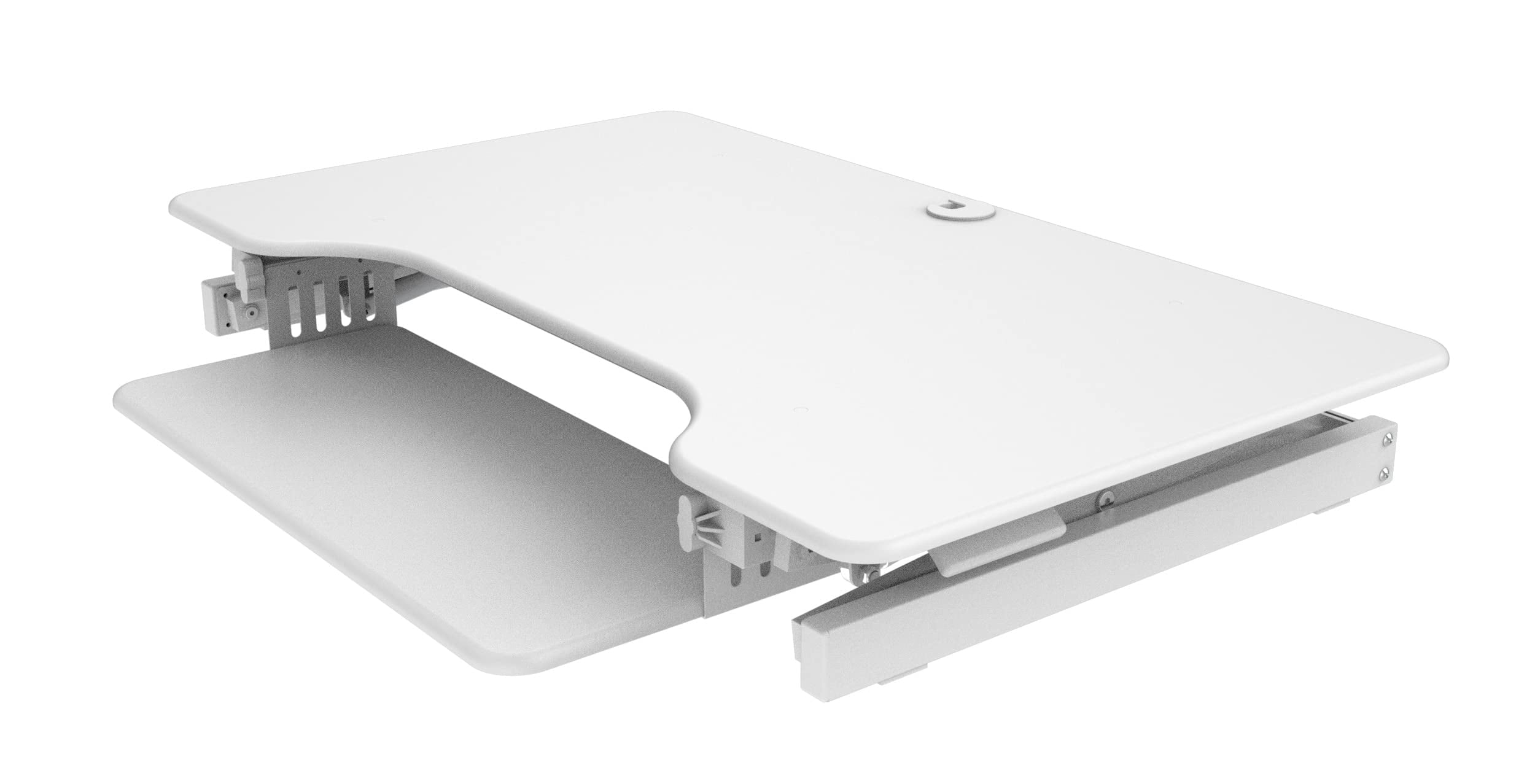 Pemberly Row 40" Large Height Adjustable Standing Desk Converter - White