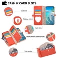 thumbnail image 4 of Wallet Case for Samsung Galaxy S26 Plus 5G 6.7-inch, Litchi Leather Flip Zipper Purse Cover with Card Holder, Heart Makeup Mirror, Crossbody Lanyard, Kickstand Shockproof Protective Phone Case ﻿, 4 of 11