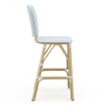 thumbnail image 5 of Stella Aluminum and PE Wicker Chevron Pattern Patio Bar Chairs, Set of 2, Blue, 5 of 11