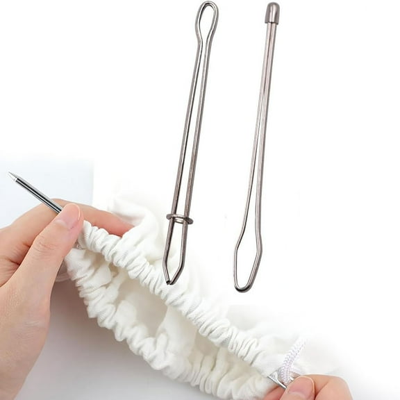 Holloyiver 8 Pcs DIY Rope Threader Clip Drawstring Threader Tool and Sewing Tool, Easy Pull Drawstring Threader with Sewing Tweezer Tool for Replacement Drawstring Sewing Accessories