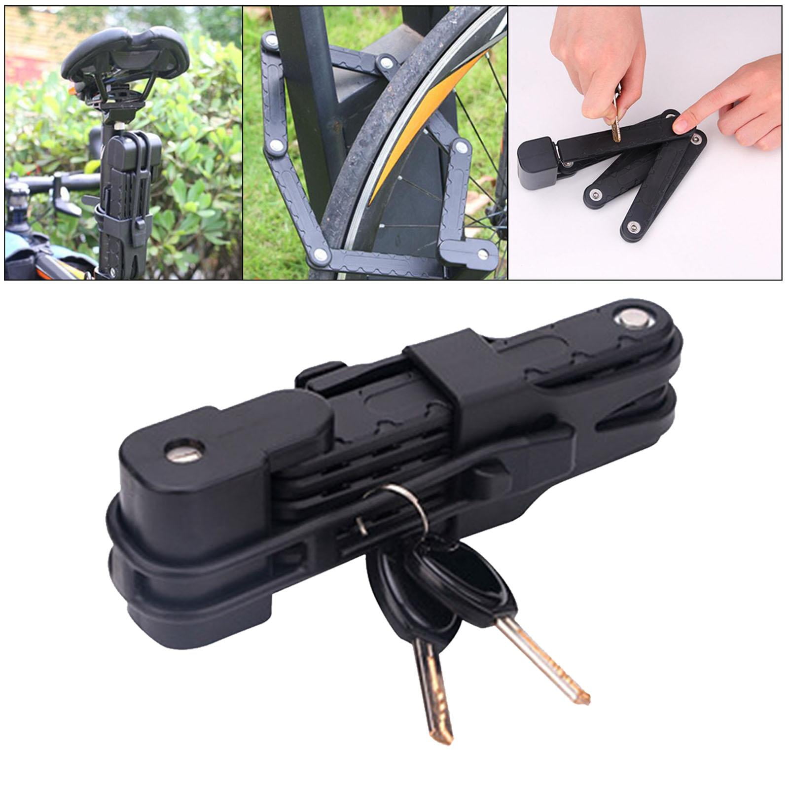 DimyFew Bike Lock Bicycle Scooter Motorcycle Folding Locks with 2 Keys, Fold Chain Heavy Black