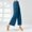 Dark Blue, variant on Women's Plus Cargo Pants Women Jeans Plus Size Women's Pants Elastic Waist with Pockets Wide Leg Pants High Waist Straight Vertical Vertical Stretch Modern Dance Training Pants Dance Pants Yoga Pants