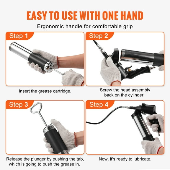 KFFKFF Air Operated Grease Gun 6000 psi 14 oz Heavy Duty Pneumatic Grease Gun