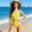 Z02#Yellow, variant on Fesfesfes Child Girls Swimsuit Solid Color Print One Shoulder Monokini Ruffle Splicing Swimwear Girls Summer Holiday One-Piece Bathing Suit