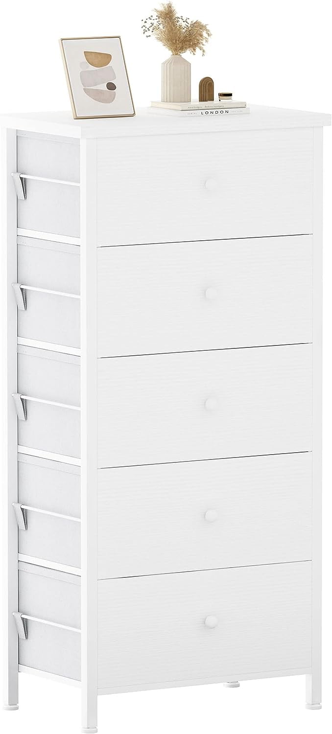 Vebreda Tall White Dresser for Bedroom 5 Drawer Dressers - Walmart.com