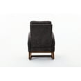 thumbnail image 5 of Modern Upholstered Rocking Chair, Classic Porch Rocker with Padded Seat and Large Pocket, Nursery Armchair with Wood Base Comfortable Relax Accent Glider Rocker Chair for Living Room, Dark Gray, 5 of 7