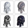 thumbnail image 3 of PHOGARY 4pcs Pre-Tied Chemo Head Scarf Beanie Covers Cap Head Scarves Sleep Turban Hat Women Bandana with Stretch Print Ruffle, 3 of 7