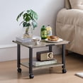 thumbnail image 6 of Leyaoyao 2 Tier Printer Stand, Rolling Printer Table with Locking Wheels, Printer Cart for Under Desk, Home, Office, Rustic Grey, 6 of 6