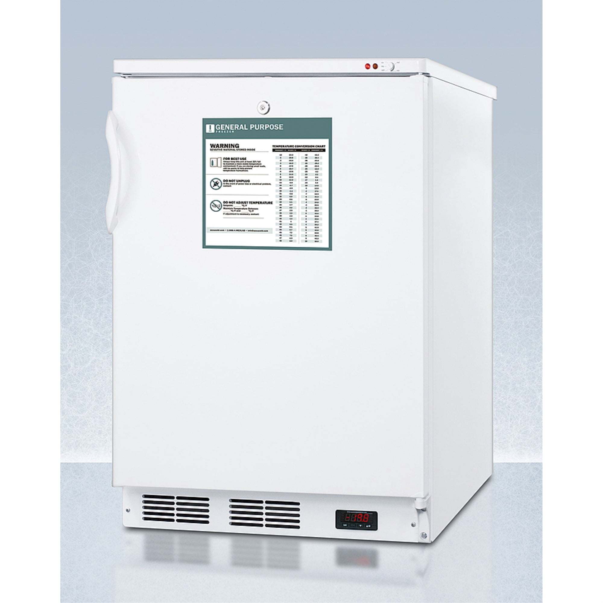 General purpose counter height all-freezer with lock