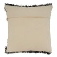 thumbnail image 2 of Fennco Styles Embroidered Tufted Fringe Cotton Decorative Throw Pillow Cover 20" W X 20" L – Black & White Textured Cushion Case for Couch, Sofa, Bedroom, Office and Living Room Décor, 2 of 3