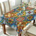 thumbnail image 4 of SKYSONIC Mexican Talavera Tablecloth Waterproof Washable Polyester Square Table Cover Durable Tablecloth for Kitchen Dining Table Party Decor (60 X 60 Inch), 4 of 7