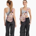 thumbnail image 4 of Lightweight Papaya Print Travel Sling Backpack with Abstract Tropical Fruit Pattern, Cute and Funny Cartoon Design, Durable Crossbody Bag for Outdoor Activities and Fashionable Use, 4 of 6