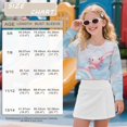 thumbnail image 7 of COEQINE Trendy Girls Crop Top Long Sleeve Sweatshirt, Cute Fall Winter Fashion Pullover with Dropped Shoulder for Kids Juniors Age 13-14, Axolotl Rainbow Blue, 7 of 7