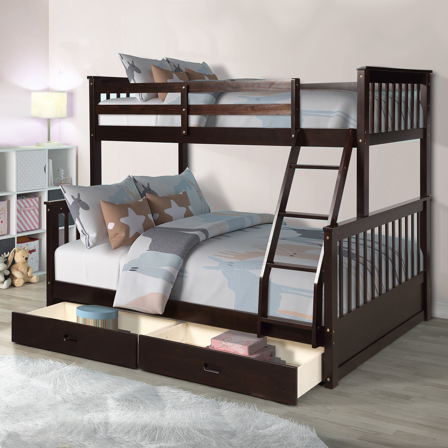 Wood Bunk Beds Twin Over Full, Wood And Metal Bunk Beds