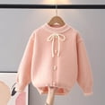 thumbnail image 4 of Girls Bow Sweater Cute Crew Neck Pullover for Kids Girls Christmas Birthday Sweaters Pink 7-8 Years, 4 of 6