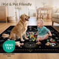 thumbnail image 4 of ODIKA 8'x10' Ultra-Soft Area Rug, Death Moth Witchy Symmetrical Monochrome Ornamental Border Academia None Washable, Bare feet friendly, Silk-Touch for Bedroom, Under Sectional, 4 of 7