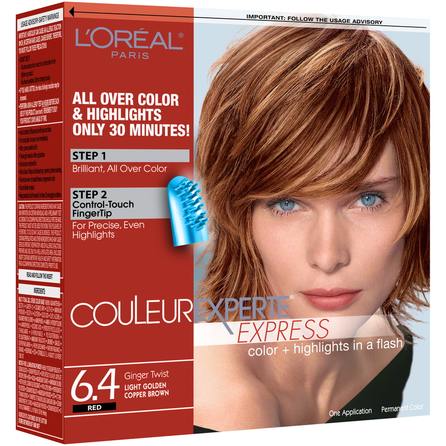 L'Oreal Paris Couleur Experte Hair Color + Hair Highlights, Light Golden  Copper - Brown Ginger Twist, 1 kit 