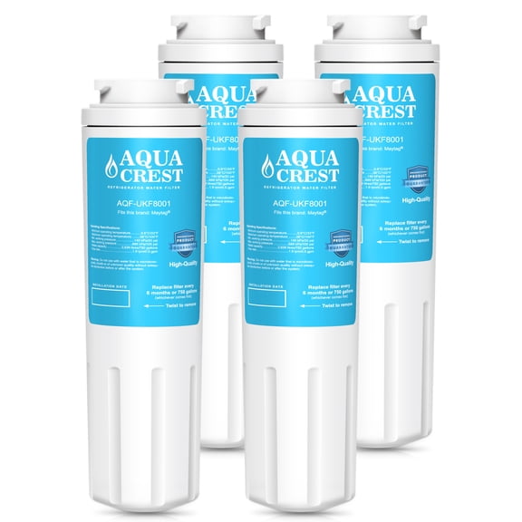 4 Pack AQUACREST UKF8001 Refrigerator Water Filter Replacement for Maytag UKF8001, UKF8001AXX