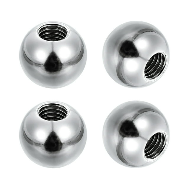 Uxcell Écrous Boule Bouton, Acier Inoxydable Rond Solide Trou Aveugle Capuchon de Vis Décoratif Poignée de Machinerie Matériel M8x17mm 4