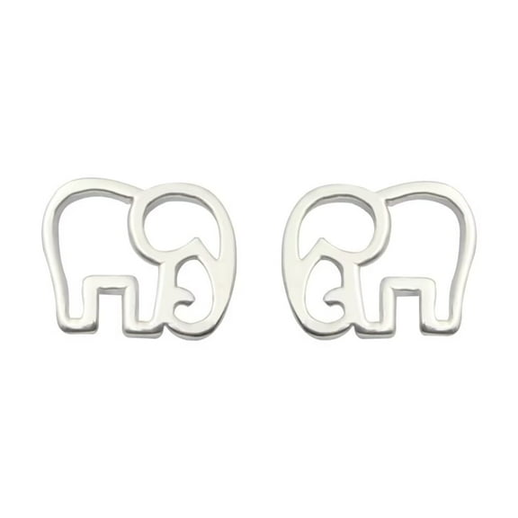 ELBLUVF 925 Sterling Silver Animal Lucky Elephant Stud Earrings For Women