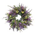 thumbnail image 1 of Guirnalda de lavanda guirnalda para puerta frontal ventana de la pared 22 pulgadas Interior Exterior flocado lavanda guirnalda granja SM SunniMix coronas de puertas de casa, 1 of 6