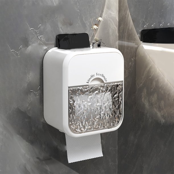 ¡Ahorra Más!, Estante organizador de papel higiénico para colgar en la pared, cajón organizador de papel higiénico, caja de papel higiénico sin perforaciones, caja de toallas de papel para baño.