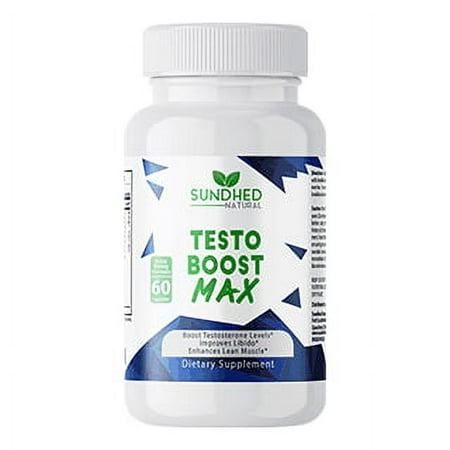 Sundhed Natural Testo Boost Max (60 Caps) - Natural Testosterone Booster for Men Fortified Testosterone Supplements