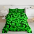 thumbnail image 2 of Feelyou Green Pixelate Miner Twin Comforter Sets, Retro Square Abstract Bedding Set, 2pcs, 2 of 8