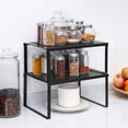 thumbnail image 4 of Oumilen Expandable and Stackable Cabinet Organizer, Black, 4 of 8