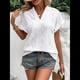 thumbnail image 5 of Tops de Verano para Mujer, Camisa Informal con Cuello en V y Mangas , Camiseta de Tirantes Ligera con Textura de Crochet XXL, 5 of 8