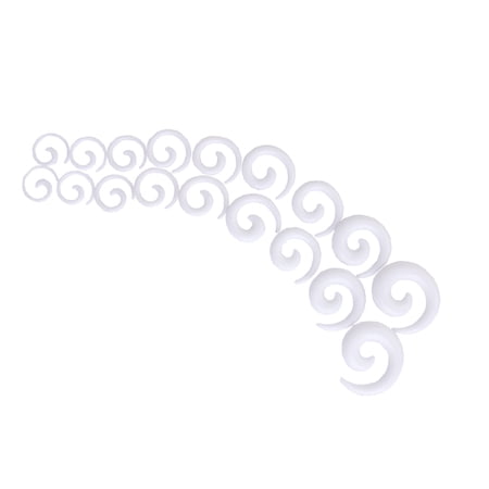 18pcs 14G-00G Acrylic Spiral Snail Stretching Jewelry White