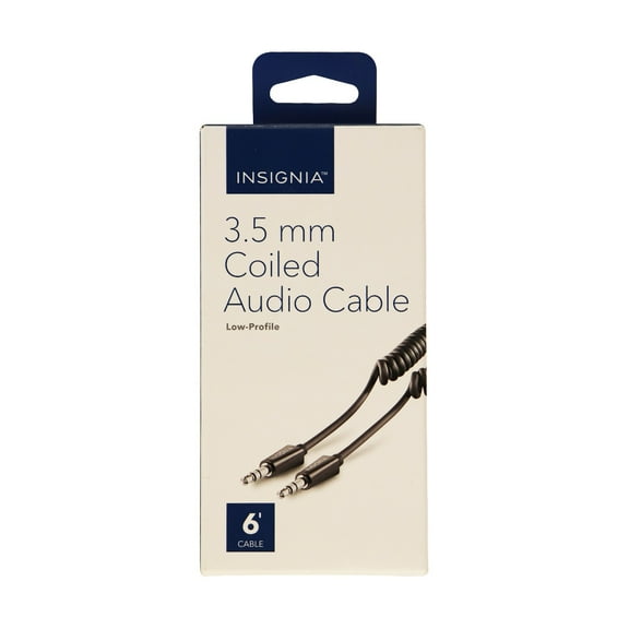 Insignia ( NS - MAUX6 ) Coiled Audio Cable - Black