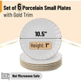 thumbnail image 2 of BTaT- Porcelain Dinner Plates with Gold Trim,10.5 inch, Set of 6, White Dinner Plates, White Dinner Plates Bulk, White Plate Set, Plates, Dinner Plates, 2 of 8