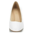 thumbnail image 2 of Dream Pairs Women's Mid Wedge Heel Pump Shoes Debbie color WHITE/PU size 5.5 Wide Available, 2 of 5