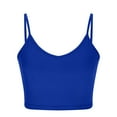 thumbnail image 4 of AherBiu Crop Tops for Women Ribbed Going out Tank Tops Slim Deep V Neck Stretchy Spaghetti Strap Cami Shirt, 4 of 6