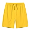 thumbnail image 2 of TANBOM Men's Fashion Polyester Five Sports Shorts Lightweight Breathable Adjustable Drawstring Yellow XL, 2 of 6