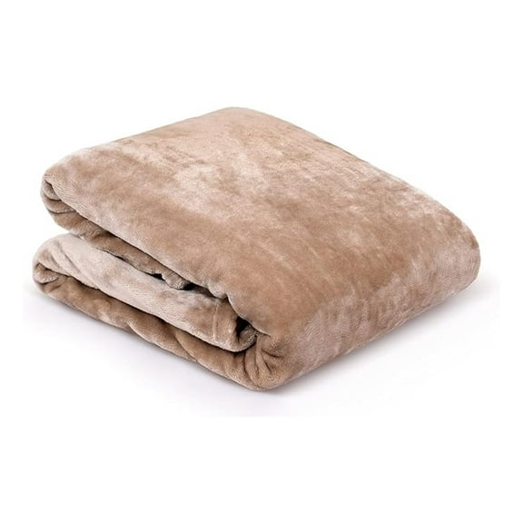 Ice Mink Blanket (Tan, 90 x 90)