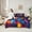 Blue Red Yellow, variant on Castle Fairy Gradient Stripes Twin Bedding Sets,Abstract Lines Bedding Comforter Set
